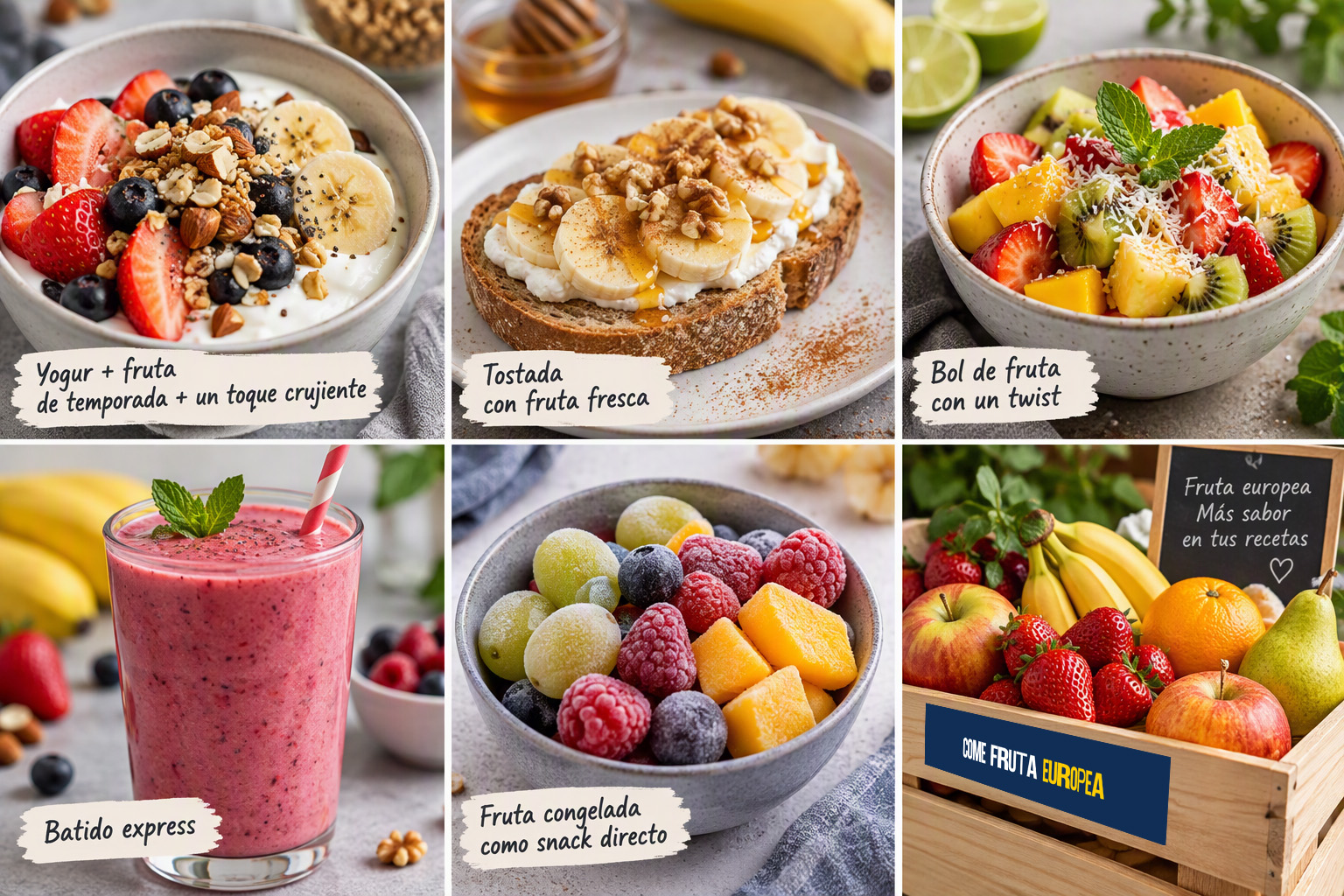 Esto te lo haces en 30 segundos: combinaciones rápidas con fruta